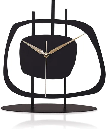 Miniatura 9 de muyika Reloj de mesa para sala de estar, oficina, mesita de noche, cocina, reloj de escritorio analógico con estante de noche silencioso