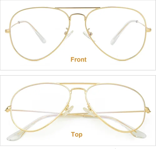 Miniatura 2 de Gleyemor Gafas de luz azul estilo aviador para mujeres y hombres, lentes de luz azul anti luz azul con marco de metal para computadora