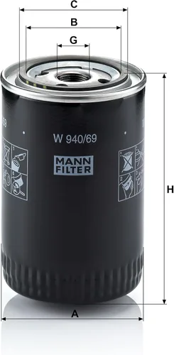 Miniatura 2 de Filtro de aceite de repuesto original MANN W94069