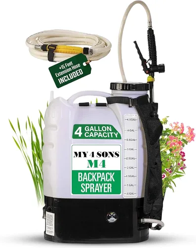 Miniatura 10 de Mochila pulverizadora - MY4SONS Silver M4 de 4 galones sin cable alimentado por batería con agitador incorporado - Mochila pulverizadora líquida