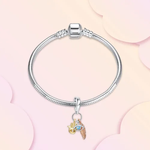 Miniatura 2 de Annmors Dijes familiares de joyería para mujer, plata de ley 925, colgante con circonita cúbica, cuentas de joyería para niñas, regalos de bricolaje