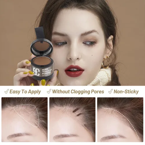 Miniatura 4 de Polvo de línea capilar instantáneo en polvo para sombra de línea capilar, cobertura de cabello gris, toque de cabello en polvo para cabello fino 3