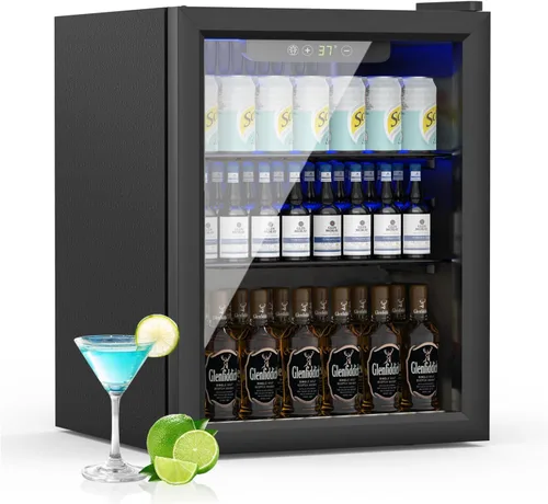 Miniatura 10 de Mini Refrigerador de 24 Latas - Refrigerador de Bebidas de 0.9 Pies Cúbicos con Puerta Reversible para Refrescos, Vino, Cerveza, Control