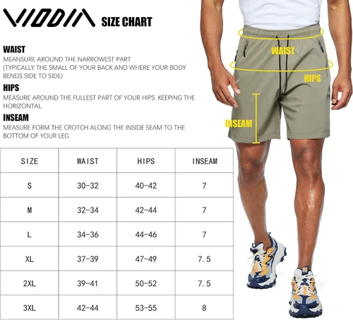 Miniatura 7 de Viodia Pantalones cortos de senderismo para hombre, elásticos, de secado rápido, ligeros, para hombre, pantalones cortos deportivos de pesca