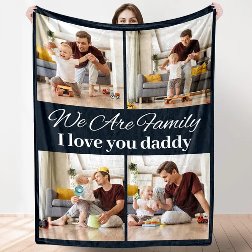 Miniatura 13 de Artsadd Manta personalizada con collage de texto fotográfico, manta de fotos personalizada para hombres, mujeres, él o ella, manta personalizada