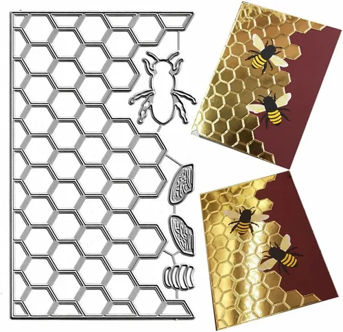 Miniatura 10 de 2 piezas de troqueles de rejilla irregulares de metal, troqueles de ladrillo de pared, plantillas de molde para manualidades, plantillas de moldes