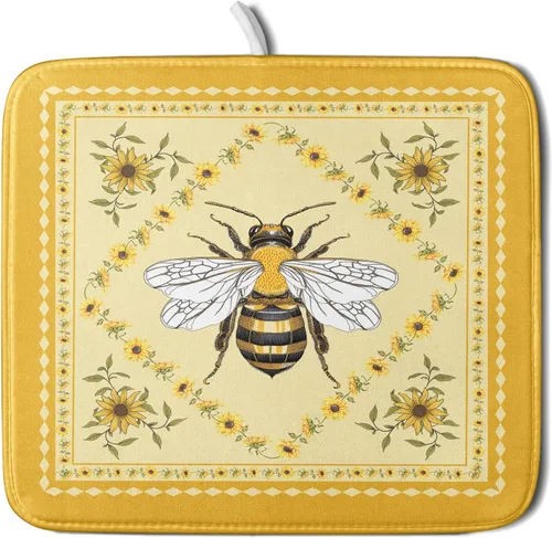 Miniatura 51 de Giwawa Tapete de Secado de Platos Retro Silueta de Cabaña del Bosque de Ciervos para Encimera 18 x 24 pulgadas Otoño Cielo Azul Nube Dibujos