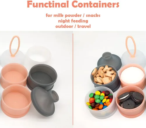 Miniatura 2 de Dispensador de fórmula para bebés, contenedor de fórmula, contenedor dispensador portátil de leche en polvo, contenedor de almacenamiento de viaje