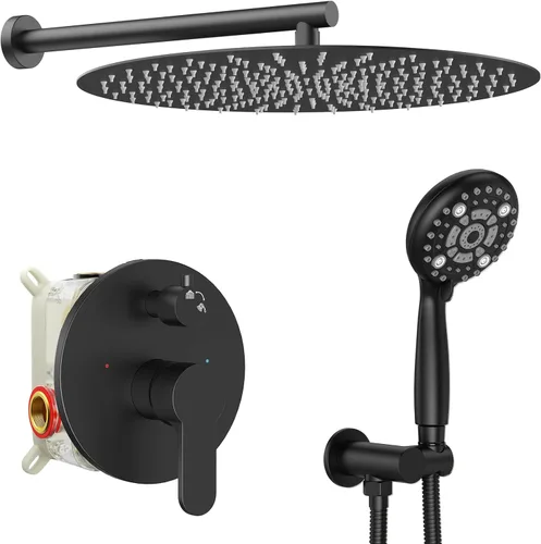 Miniatura 10 de SR SUN RISE Grifo de ducha – Sistema de cabezal de ducha multifuncional de alta presión de 8 pulgadas con accesorios de cabezal de ducha de mano