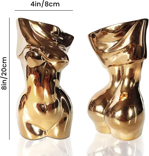 Elegante jarrón de cuerpo femenino, decoración de lujo para el hogar, florero artístico para plantas, decoración moderna para el hogar de las mujeres