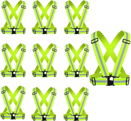 Miniatura 8 de Chaleco de seguridad reflectante, 2 piezas, chaleco de alta visibilidad, correas ajustables para correr, ciclismo, caminar y montar al aire libre
