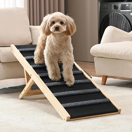Miniatura 8 de VEVOR Rampa para Perros, Rampa Plegable para Mascotas para Cama, Rampa Ajustable para Perros Pequeños, Grandes, Viejos y Gatos, Rampa de Madera