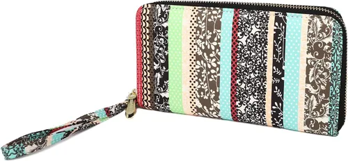 Miniatura 52 de Cartera de mano para mujer, estilo bohemio, con RFID, elegante, espaciosa con correa para viajes, capacidad para tarjetas, teléfono, dinero