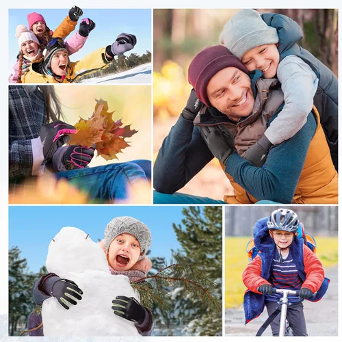 Miniatura 7 de SIMARI Guantes de invierno para niños, pantalla táctil, cálidos, térmicos, para correr, ciclismo, fútbol, rugby en clima frío, 106