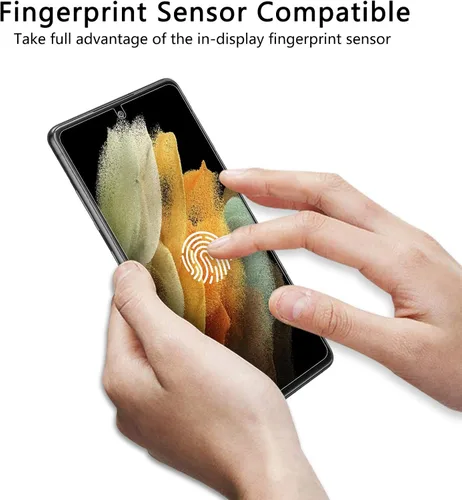 Miniatura 2 de LYWHL Paquete de 2 + 2 protectores de pantalla de privacidad para Samsung Galaxy S21 Ultra [compatible con identificación de huellas dactilares]