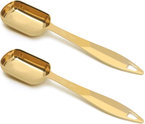 Miniatura 10 de 2 piezas de 1 cucharadita (0.2 onzas líquidas 1 cucharadita 1/3 cucharadas 5 cc 1/6 oz) cuchara medidora de acero inoxidable, cuchara