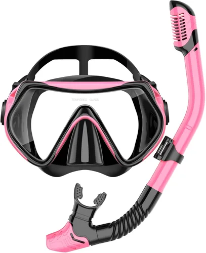 Miniatura 13 de Equipo de esnórquel para adultos, juego de esnórquel máscara de buceo, gafas de natación para adultos con cubierta de nariz, vidrio templado HD