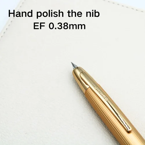 Miniatura 3 de Pluma estilográfica de 10 prensas para uso en oficina, juego de punta retráctil extrafina y convertidor de tinta, clip dorado