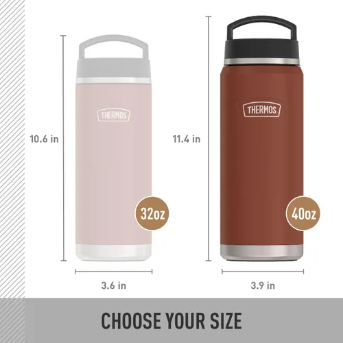 Miniatura 5 de THERMOS ICON SERIES - Botella de agua con tapa superior de rosca, 40 onzas, sillín - Botella de agua de acero inoxidable aislada al vacío con tapa