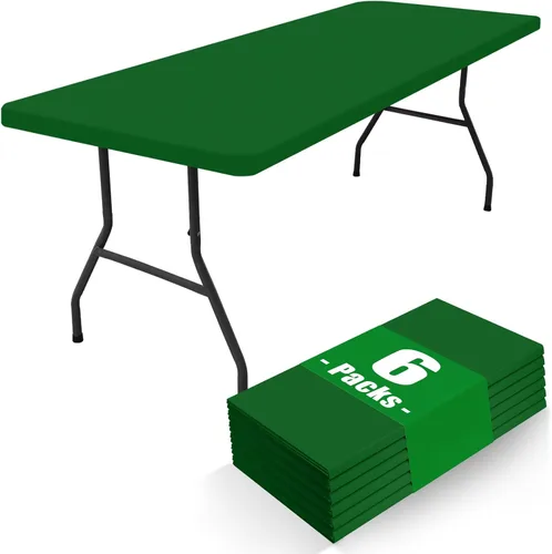 Miniatura 13 de Moosfor Paquete de 6 manteles cuadrados de elastano, manteles elásticos ajustables para pícnic, cubierta de mesa de patio elástica lavable para Negro