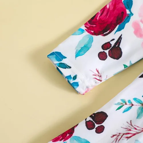 Miniatura 5 de Conjunto de ropa floral con volantes y pantalones para niñas pequeñas