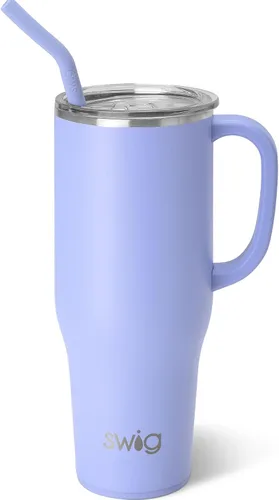 Miniatura 42 de Swig Life Mega Taza de 30 oz, Vaso de 30 oz con Asa y Pajita, Compatible con Portavasos, Apto para Lavavajillas, Vaso Aislado Extra Grande, Botella