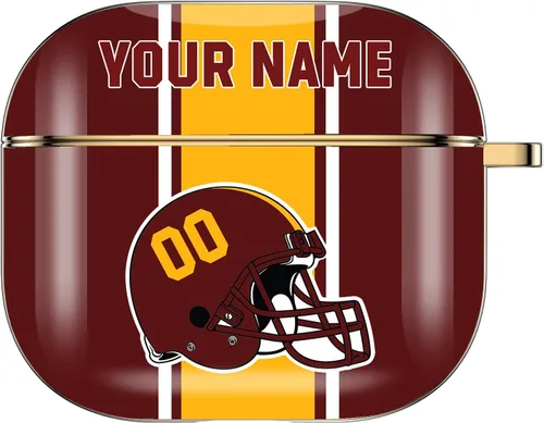 Miniatura 7 de Funda personalizada para casco de fútbol americano con nombre y número para AirPods Pro de 3ª generación Pro 2 (2019 2021 2022) Funda protectora