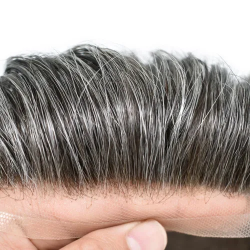 Miniatura 3 de Toupee para hombres, pieza de cabello humano real, suave, sistema de reemplazo de encaje suizo para hombre, pieza de pelo de tupé, protesis capilar