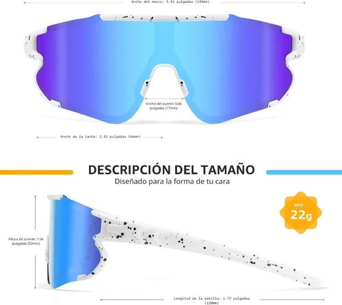 Miniatura 5 de Gafas de sol polarizadas de béisbol para niños: gafas de sol deportivas para niños y niñas de 3 a 12 años, lentes de sol para ciclismo y correr