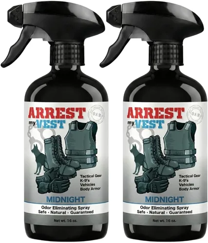 Arrest My Vest Aerosol para eliminar olores de armadura corporal de grado militar y policial, equipo táctico. Seguro para K9. Seguro para todos los