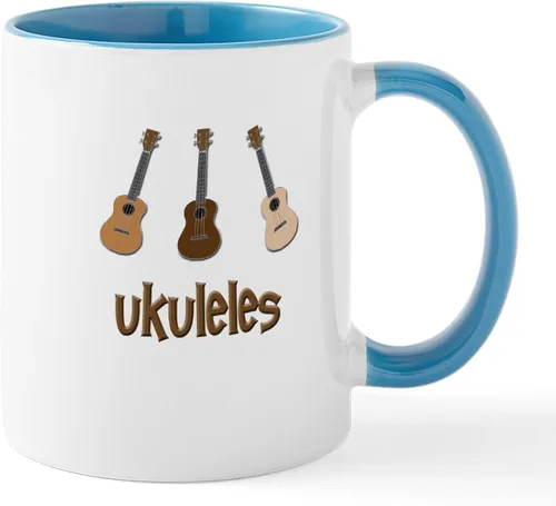 Miniatura 34 de CafePress Peace Love - Taza de café de cerámica para ukelele (11 oz (11.0 fl oz)