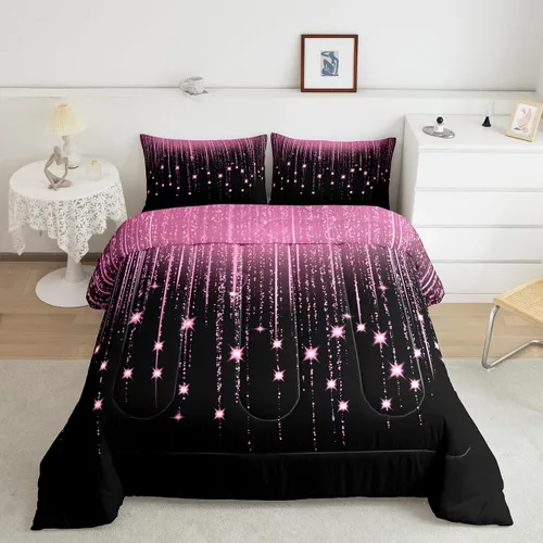 Miniatura 8 de Feelyou - Juego de edredón abstracto ombre, color azul y negro, juego de cama para adolescentes, para niños, mujeres y jóvenes, juego de edredón