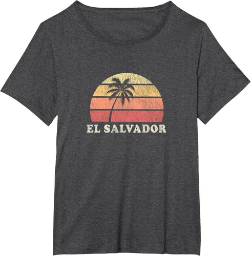 Miniatura 29 de El Salvador Vintage 70s Retro Throwback Design Camiseta, Azul