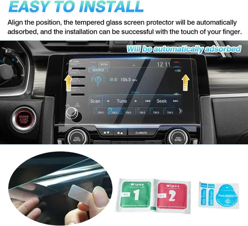 Miniatura 7 de Autorder Protector de pantalla para Honda Civic LX EX Touring Si EX-L 2019-2021 2019-2021 con 4 botones, vidrio templado, pantalla táctil