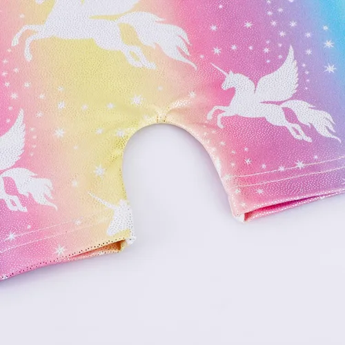 Miniatura 5 de HOZIY Leotardos de gimnasia con pantalones cortos para niñas pequeñas y niños pequeños, maillots de gimnasia, trajes de gimnasia con diseños