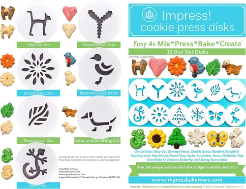 Miniatura 4 de Impress! Prensa de galletas de metal y discos de 12 formas