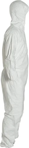 Miniatura 4 de Traje de seguridad desechable Dupont con muñecas, tobillos y capucha elásticos, L, Blanco