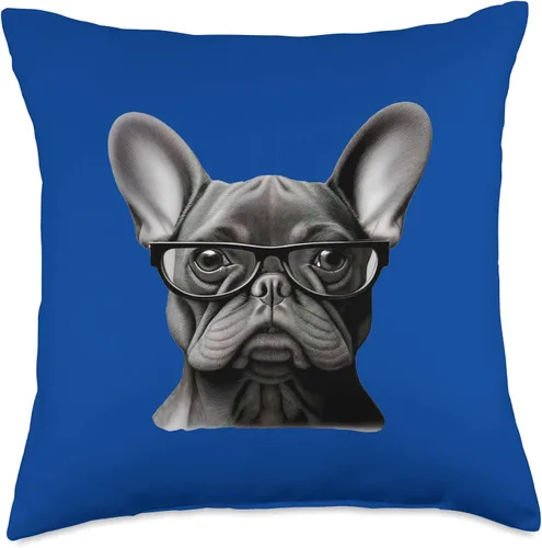 Miniatura 5 de French Bulldog Dog Stuff Frenchton Frenchieco Divertida cara de bulldog francés linda mamá francesa con almohada de lentes, 16 x 16 pulgadas