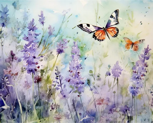 Tucocoo Kits de pintura de paisaje lavanda por números, lienzo de 16 x 20 pulgadas, pintura al óleo digital para adultos con pinceles y pigmento