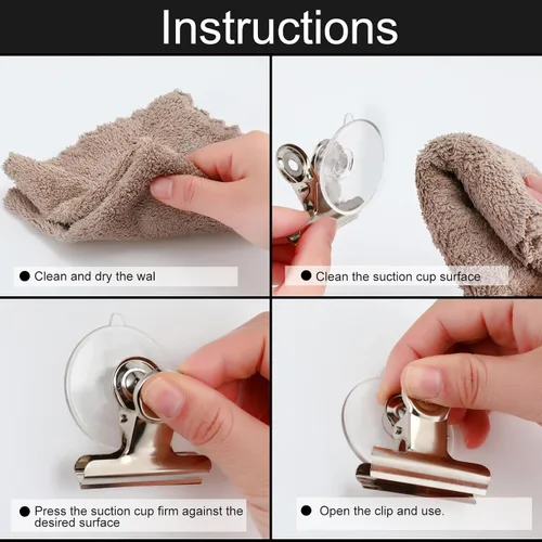 Miniatura 5 de Soporte redondo de plástico con clip de ventosa para colgar accesorios de oficina en casa (8)