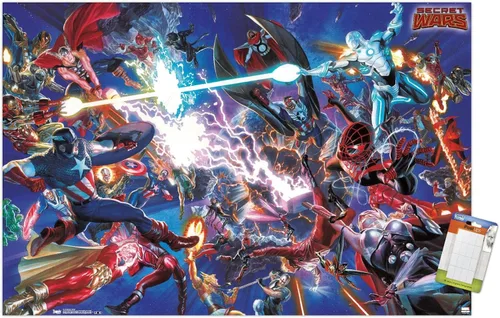Miniatura 12 de Trends International Marvel Comics Secrets Wars - Póster de pared de batalla de 14.725 x 22.375 pulgadas, versión enmarcada de madera de granero
