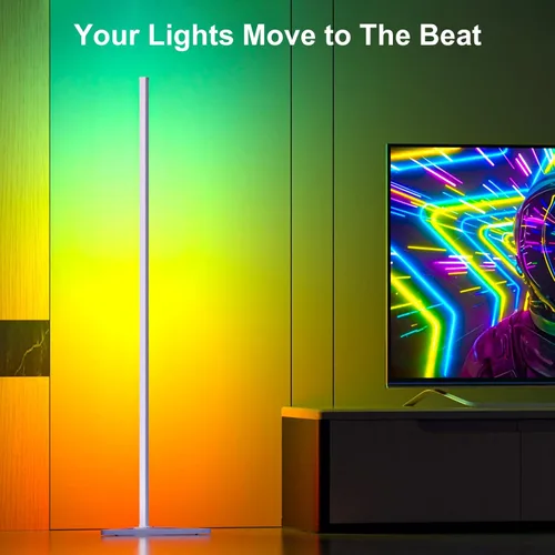 Miniatura 9 de MIHEAL Lámpara de pie de esquina – Lámpara de esquina LED RGB inteligente con aplicación y control remoto, 16 millones de colores y más de 68 Blanco