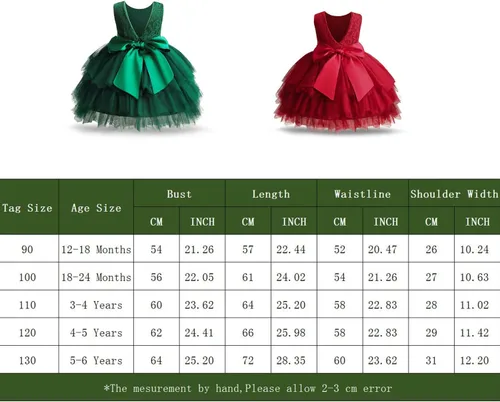 Miniatura 7 de NNJXD Baby Girl Princess Dress Bowknot Sequins Dresses