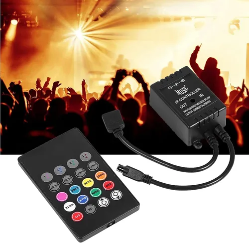 Miniatura 3 de Controlador de música LED, control remoto con sensor de sonido, ligero, compacto y portátil, utilizado para controlar lámparas LED, para KTV