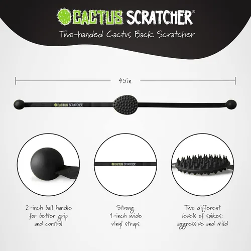 Miniatura 4 de Rascador de Espalda Original Cactus Scratcher - Herramienta de Rascado de Espalda de 2 Caras para Áreas de Difícil Acceso, Correa Duradera de 45