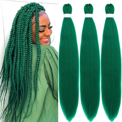 Miniatura 15 de Black Braiding Hair Pre Stretched 16 Inch Black Hair Extensions For Braiding Hypoallergenic Pre-stretched Braiding Hair Natural Knotless Crochet