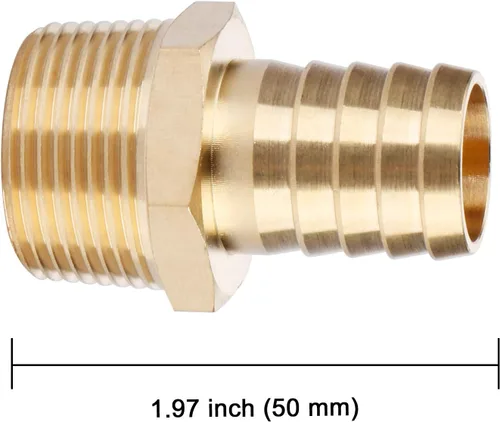 Miniatura 2 de U.S. Solid Accesorio de Manguera de Latón, Adaptador, Púa de 3/4" x Accesorios de Tubería Macho NPT de 3/4