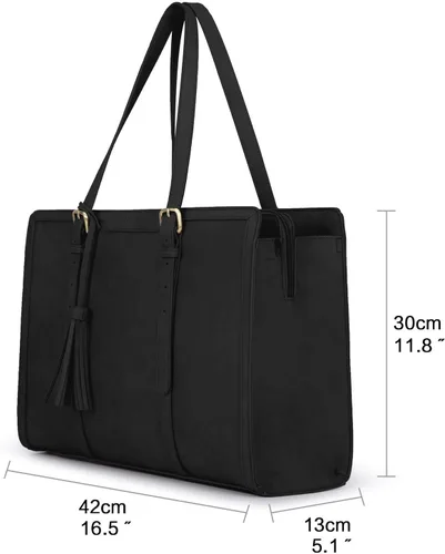 Miniatura 5 de ECOSUSI Bolsa para Laptop para Mujeres 15.6 Pulgadas Bolsas de Trabajo Tipo Tote Cuero PU Bolso de Computadora para Oficina de Negocios con 3