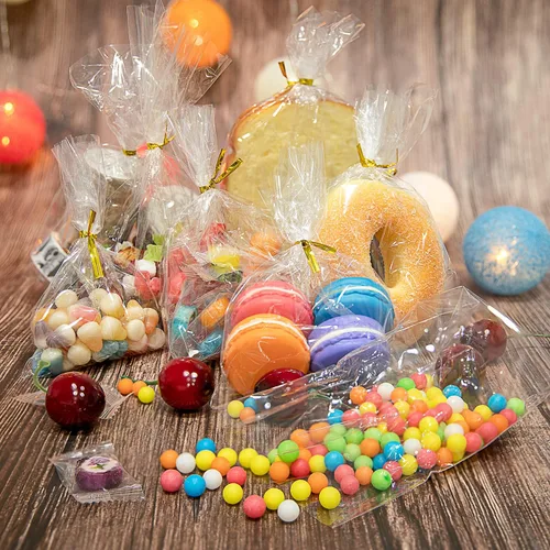 Miniatura 6 de Labeol 300 bolsas de celofán de 6 x 9 pulgadas, 5 x 7 pulgadas, 4 x 6 pulgadas, bolsas de celofán con lazos, bolsa de regalo transparente, bolsas