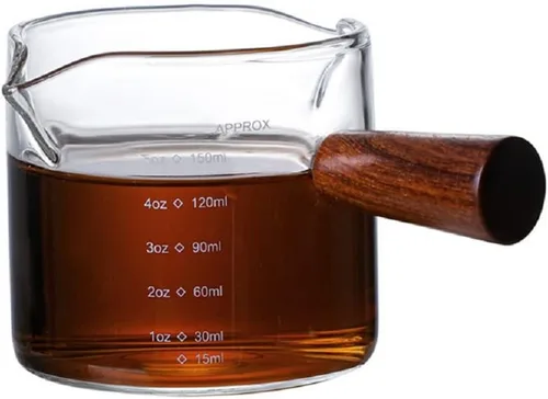 Miniatura 8 de Ochine Vasos de chupito de espresso, vaso medidor, vaso de chupito de espresso, 3.4 fl oz, jarra triple para barista, boquilla individual, vaso